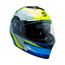 CASCO ABATIBLE DEPORTIVO AZUL CON FRANJAS GRIS