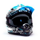 CASCO TIPO CROSS AZUL CON NEGRO (L)