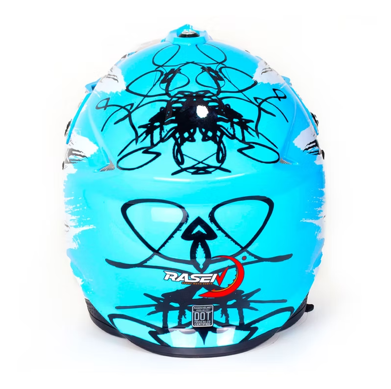 CASCO TIPO CROSS AZUL CON NEGRO (L)