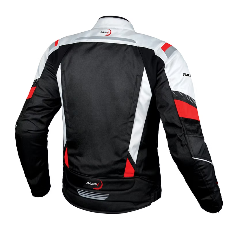 CHAMARRA DEPORTIVA NEGRO CON BLANCO PROTECCIONES Y REFLEJANTES (XXL)			 
