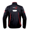 CHAMARRA DEPORTIVA NEGRO CON FRANJAS ROJO (XXL)