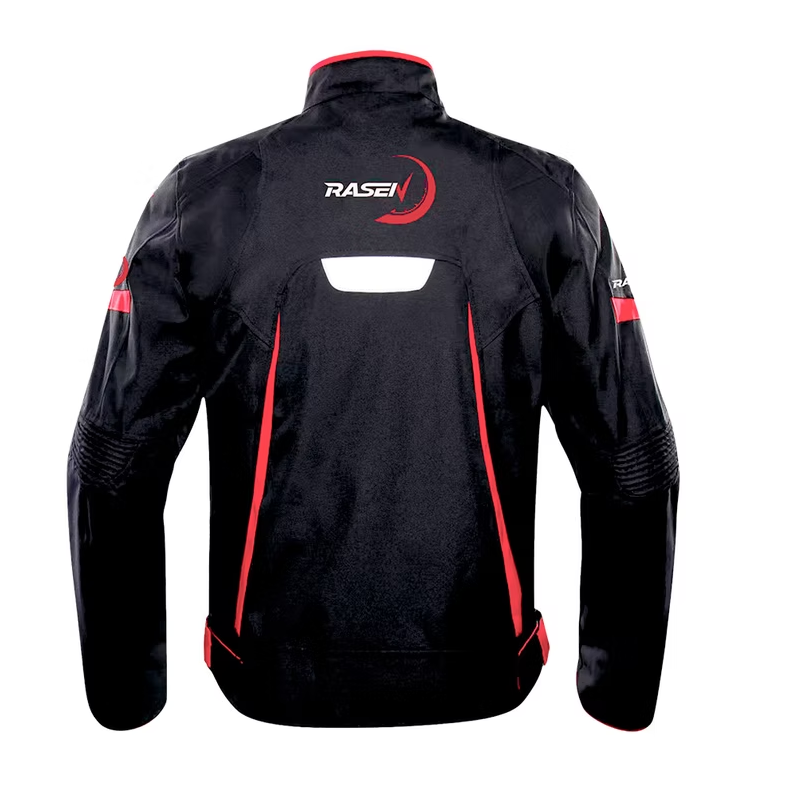 CHAMARRA DEPORTIVA NEGRO CON FRANJAS ROJO (XXXL)
