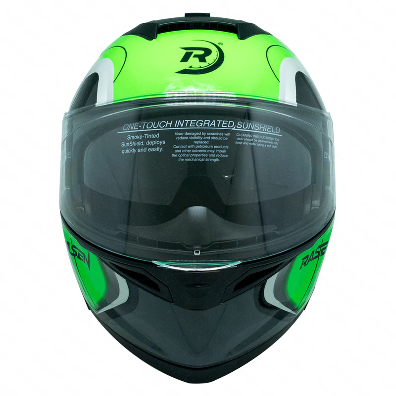 CASCO ABATIBLE DEPORTIVO NEGRO CON VERDE FLOURECENTE (XL)