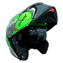 CASCO ABATIBLE DEPORTIVO NEGRO CON VERDE FLOURECENTE (XL)