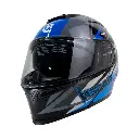 CASCO DEPORTIVO ABATIBLE NEGRO CON FRANJAS AZULES