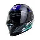 CASCO DEPORTIVO ABATIBLE NEGRO CON FRNAJAS MORADAS