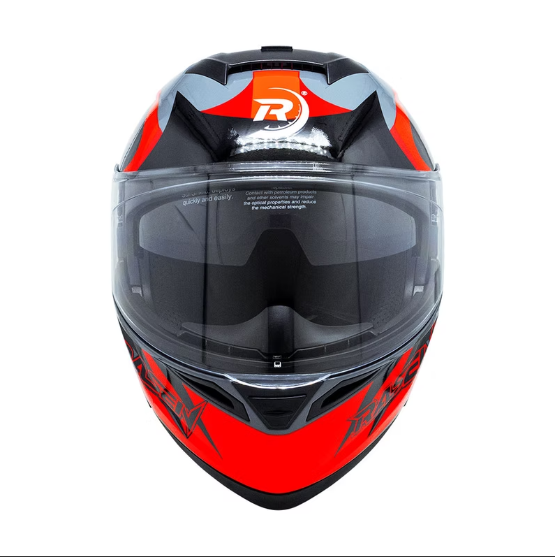 CASCO ABATIBLE DEPORTIVO GRIS CON ROJO (M)