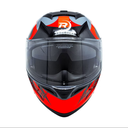 CASCO ABATIBLE DEPORTIVO GRIS CON ROJO (M)