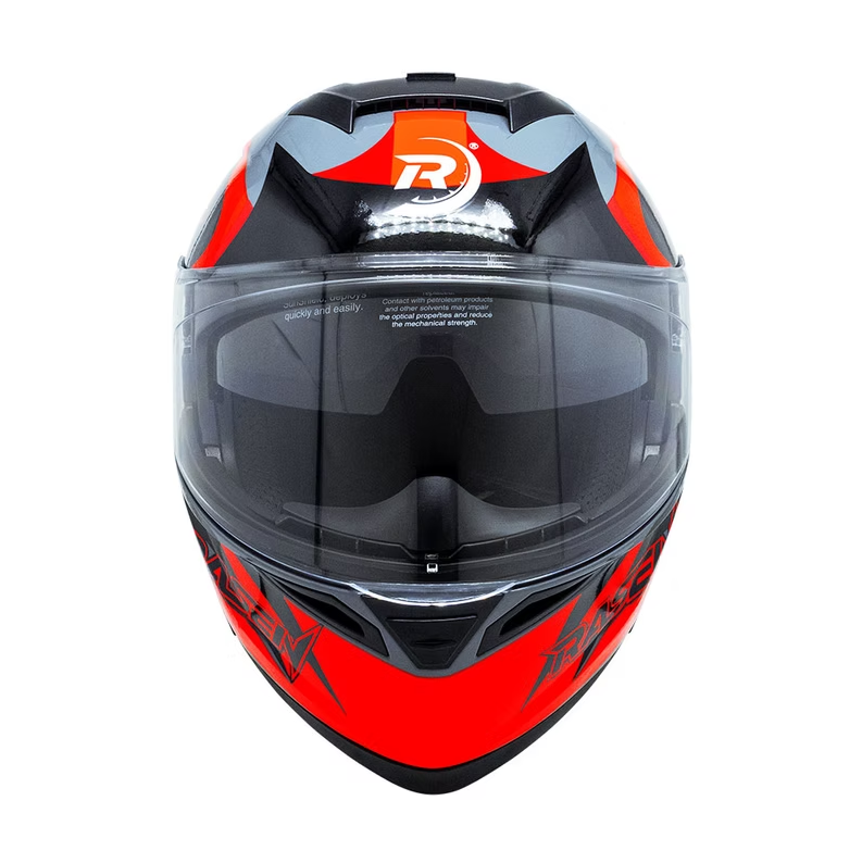 CASCO ABATIBLE DEPORTIVO GRIS CON ROJO (L)