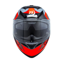 CASCO ABATIBLE DEPORTIVO GRIS CON ROJO