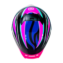 CASCO DEPORTIVO ABATIBLE MORADO CON FRANJAS NEGRAS (M)