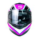 CASCO DEPORTIVO ABATIBLE MORADO CON FRANJAS NEGRAS (XL)