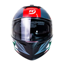 CASCO DEPORTIVO ABATIBLE NEGRO CON FRANJAS ROJAS