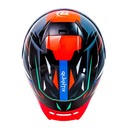 CASCO DEPORTIVO ABATIBLE NEGRO CON FRANJAS ROJAS