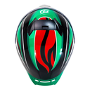 CASCO DEPORTIVO ABATIBLE VERDE CON FRANJAS NEGRAS (M)