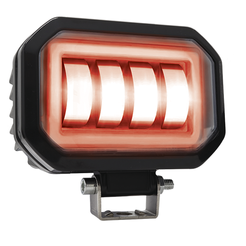 FARO AUXILIAR LED CON LUPA CUADRADO CON 4 LED OJO DE ANGEL CON LUZ BLANCA FIJA Y ESTROBO