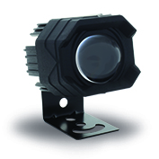 FARO AUXILIAR HEXAGONAL LED CON LUPA LUZ FIJA AMARILLO-BLANCO BASE CUADRADA