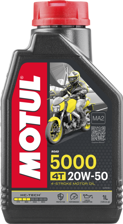 ACEITE PARA MOTOR A GASOLINA 4 TIEMPOS MOTUL 5000 20W50 1L SEMISINTETICO