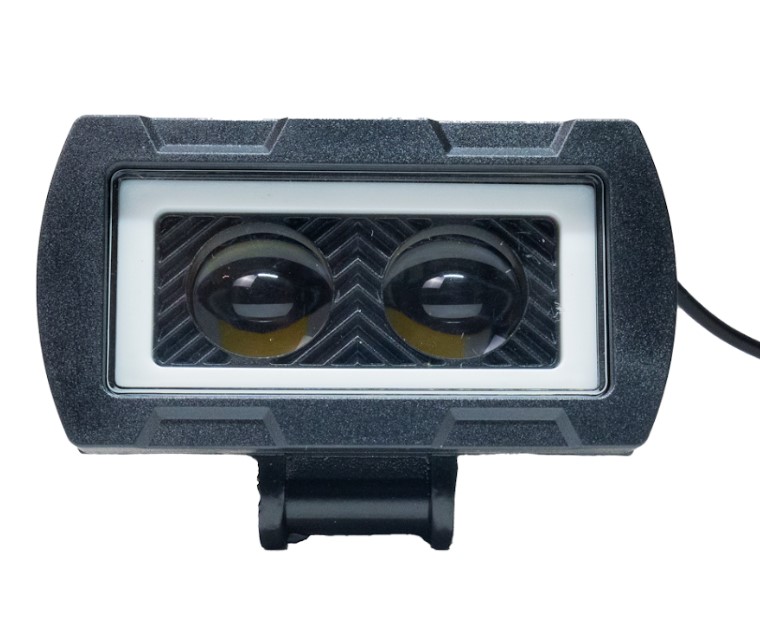 BARRA LED DOBLE LUPA LUZ BLANCO CON HALO FRONTAL AMARILLO