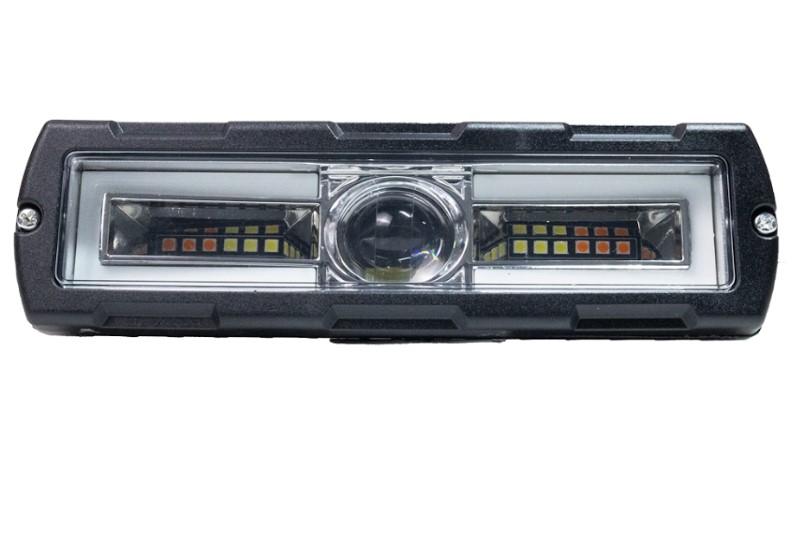BARRA LED LUZ BLANCA CON LINEA FRONTAL AMARILLO
