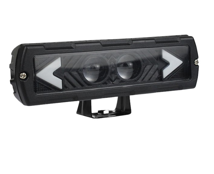 BARRA LED DOBLE LUPA LUZ BLANCA-AMARILLO CON FLECHAS FRONTALES