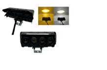  FARO AUXILIAR LED RECTANGULAR 4 LUPAS LUZ AMARILLO-BLANCO CON ESTROBO			 