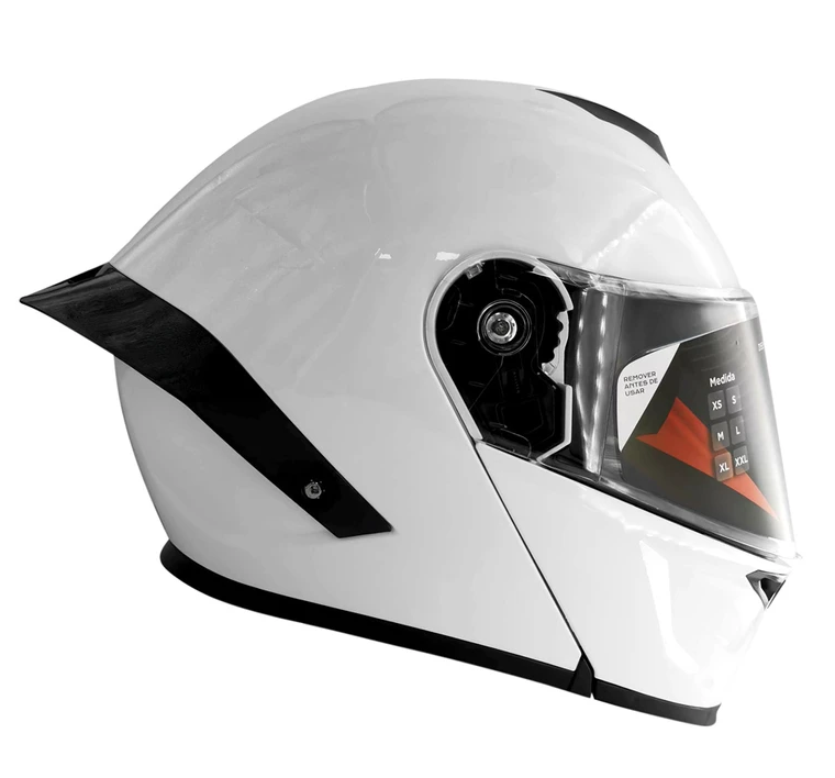  CASCO DEPORTIVO ABATIBLE BLANCO CON GRIS (XXL)