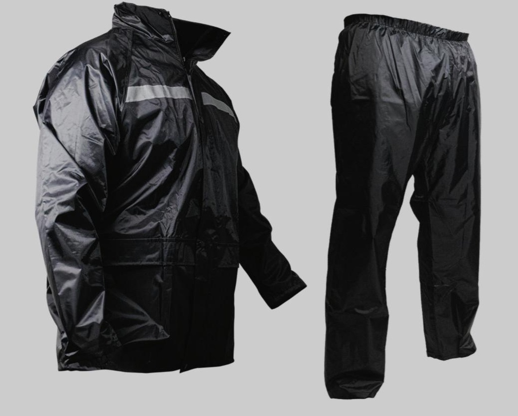 IMPERMEABLE 2 PZAS CON TIRA REFLEJANTE BLANCO (XXXXL)