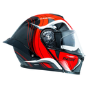 CASCO ABATIBLE DEPORTIVO ROJO CON FRANJAS GRIS (XL)