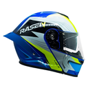CASCO ABATIBLE DEPORTIVO AZUL CON FRANJAS GRIS (XXL)