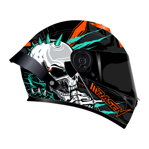 CASCO DEPORTIVO NEGRO CON CRANEO GRIS