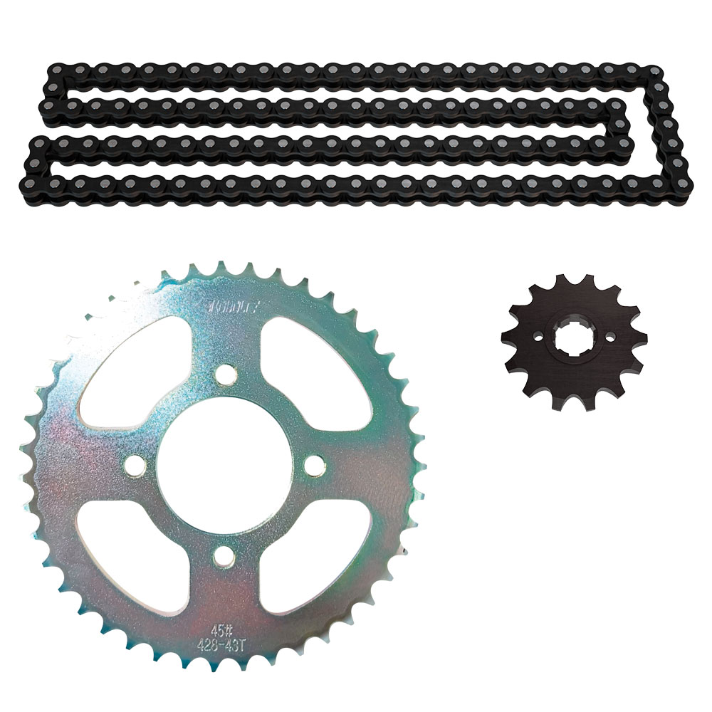 KIT DE SPROCKET YBR 125E(06-13) SPROCKET TRASERO 45T, PIÑON 14T, PASO DE LA CADENA 428H, N° DE ESLABONES 98L