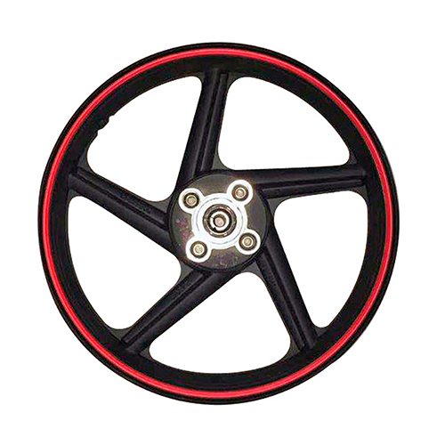 [43-5566-001] RIN TRASERO ALUMINIO NEGRO ROJO ITALIKA FT 180 LED (13-18) 18"