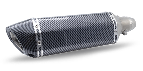 [RS-ESC-9001] ESCAPE DEPORTIVO RECTANGULAR UNA SALIDA CON PINTURA TIPO FIBRA DE CARBON