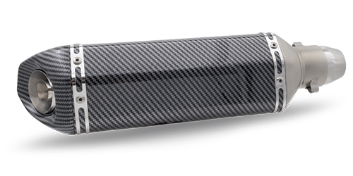 [RS-ESC-9003] ESCAPE DEPORTIVO HEXAGONAL UNA SALIDA CON PINTURA TIPO FIBRA DE CARBONO