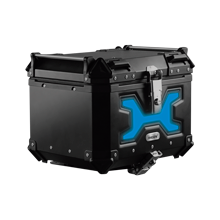 [RS-SPO-19300BU] MALETERO CON RESPALDO ACOJINADO DE ALUMINIO NEGRO CON LUZ 45 L