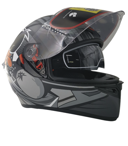 [CAS-CER-10101L] CASCO CERRADO NEGRO CON GRIS