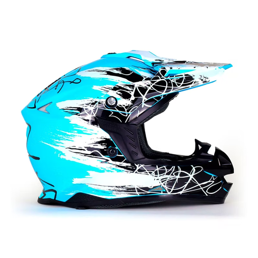 [CAS-CRO-20002L] CASCO TIPO CROSS AZUL CON NEGRO (L)