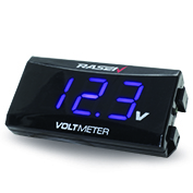 [RS-GRL-12018BU] CARGADOR CON VOLTIMETRO CUADRADO CON LETRAS AZULES