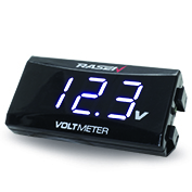 [RS-GRL-12018W] CARGADOR VOLTIMETRO CUADRADO CON LETRAS BLANCAS