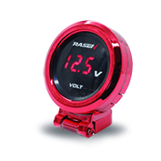 [RS-GRL-12021R] CARGADOR CON VOLTIMETRO REDONDO COLOR ROJO CON SUJECION AL ESPEJO