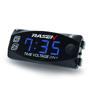 [RS-GRL-12022BU] CARGADOR RECTANGULAR DOBLE FUNCION VOLTIMETRO Y MEDIDOR DE TEMP COLOR AZUL