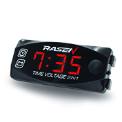 [RS-GRL-12022R] CARGADOR RECTANGULAR DOBLE FUNCION VOLTIMETRO Y MEDIDOR DE TEMP COLOR ROJO