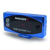 [RS-GRL-12023BU] CARGADOR RECTANGULAR DOBLE FUNCION VOLTIMETRO Y MEDIDOR DE TEMP CON SUJECION AL ESPEJO COLOR AZUL