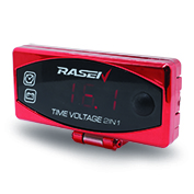 [RS-GRL-12023R] CARGADOR RECTANGULAR DOBLE FUNCION VOLTIMETRO Y MEDIDOR DE TEMP CON SUJECION AL ESPEJO COLOR ROJO