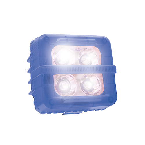 [RS-LED-13024BU-RGB] FARO AUXILIAR CUADRADO 4 LED BLANCO CONTORNO RGB