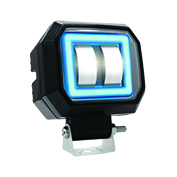 [RS-LED-13040W-BU] FARO LED CUADRADO MINI 2 LED CON LUPA LUZ BLANCA FIJA Y CON ESTROBO OPCIONAL Y CONTORNO