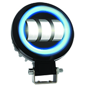 [RS-LED-13046W-BU] FARO REDONDO 3 LED CON LUPA LUZ FIJA, ESTROBO OPCIONAL