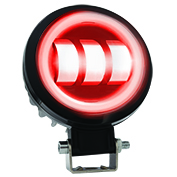 [RS-LED-13046W-R] FARO REDONDO 3 LED CON LUPA LUZ FIJA, ESTROBO OPCIONAL
