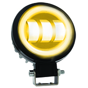 [RS-LED-13046W-Y] FARO REDONDO 3 LED CON LUPA LUZ FIJA, ESTROBO OPCIONAL